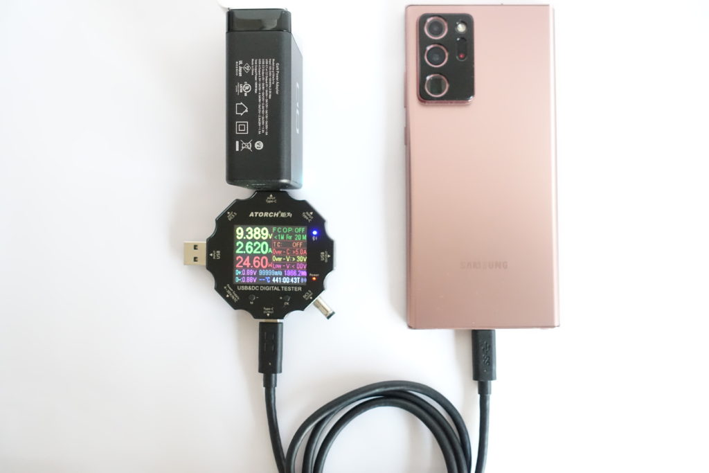 LilNob3C1Aでスマホの充電をテスト！(Galaxy Note20 Ultra)